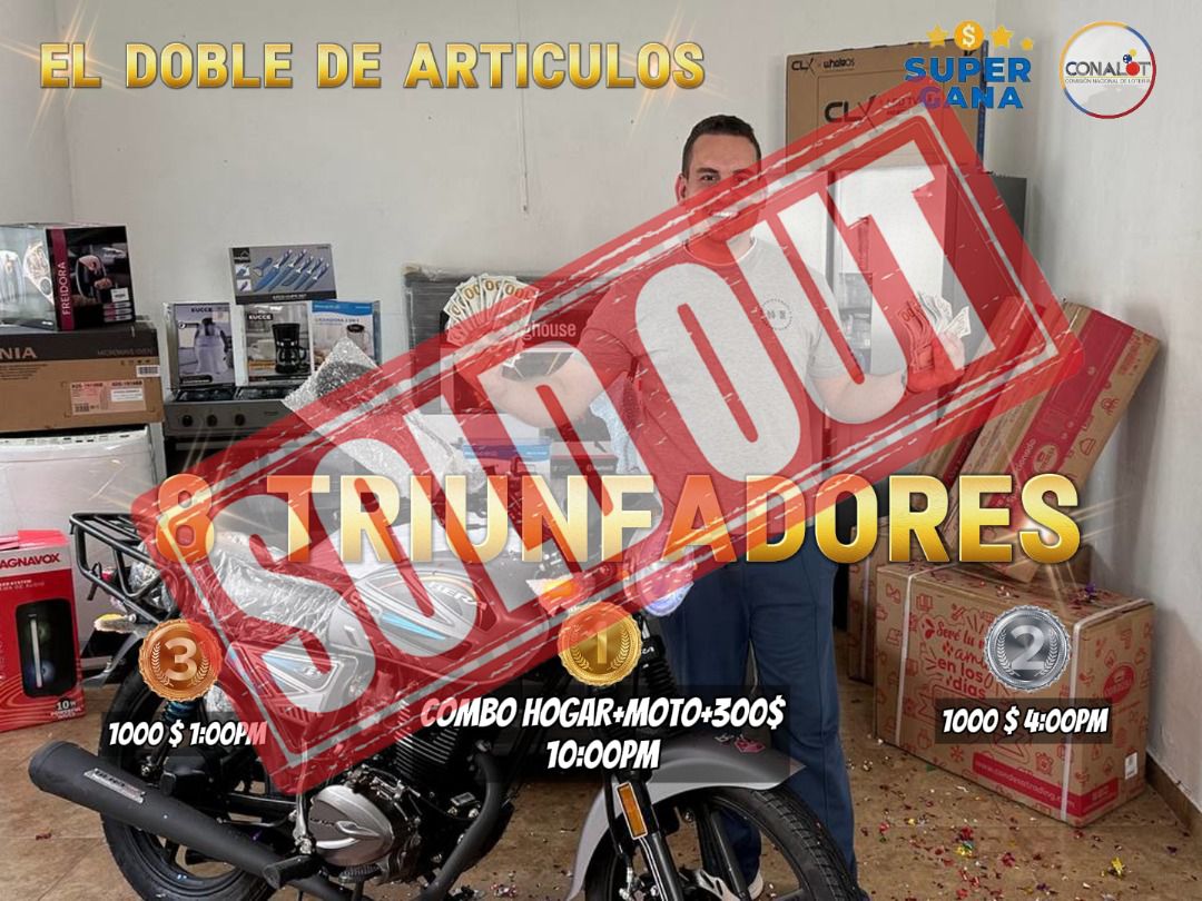8 TRIUNFADORES / 1ER PREMIO (10:00PM) UN COMBO HOGAR +MOTO 0KM+300 $ / 2DO PREMIO 1000$ / 3ER PREMIO 1000$/ Y PREMIOS SORPRESAS TRIUNFACONZEILA JUEGA POR LA LOTERIA DEL TACHIRA RESULTADOS SUPER GANA 02/07/25 "DONDE TODOS SOMOS GANADORES"